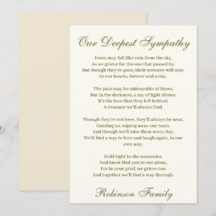 Carte Poem Sympathy