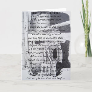 Carte Poème amusant et outils de jardin de la vie morte 