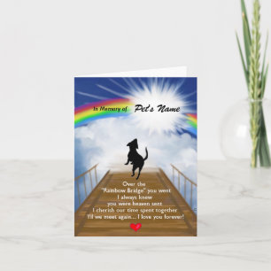 Carte Poème commémoratif de Rainbow Bridge pour chiens