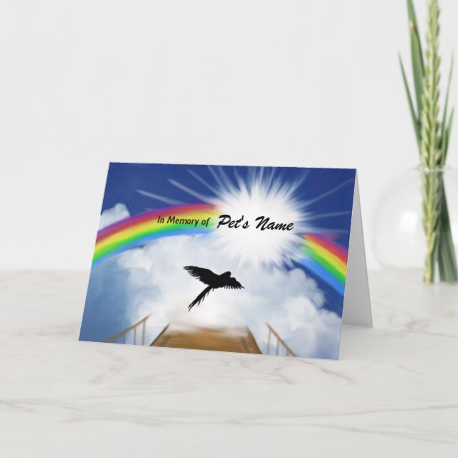 Carte Poème commémoratif du pont Rainbow pour les oiseau (Devant)