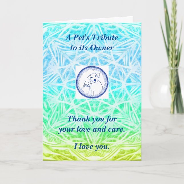 Carte Poème : Confort Pour La Perte D'Animal ; BYG, Plié (Devant)