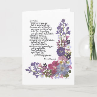 Carte Poème d'amitié