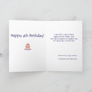 Carte Poème d'anniversaire de grand-fils "3D" cust