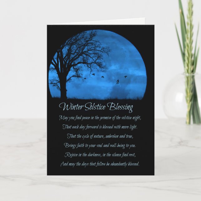 Carte Poème de bénédiction du solstice d'hiver Lune Chên (Devant)
