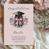 Poème de fin d'études Fille Casquette de troisième