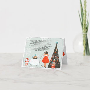 Carte Poème de Noël de quarantaine Illustré Fête