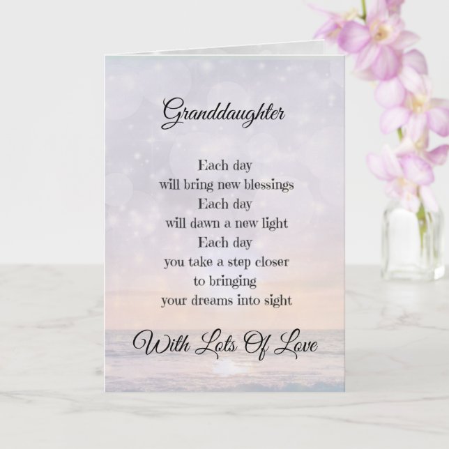 Carte Poème d'encouragement pour petite-fille conception (Orchidée)