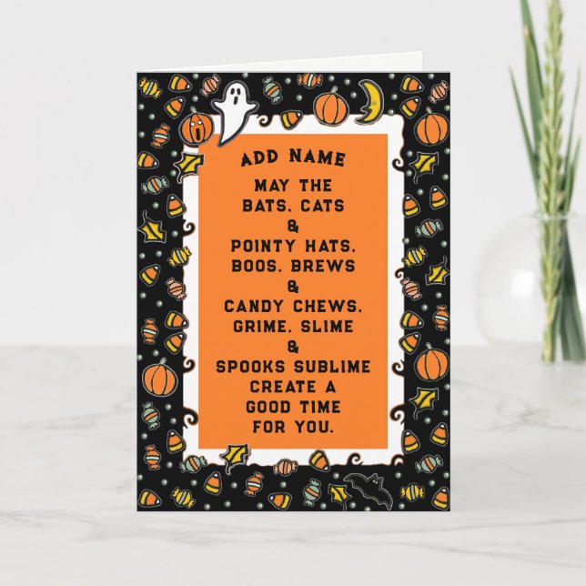 Carte Poème d'Halloween (Devant)
