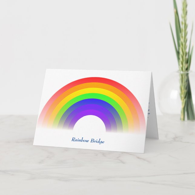 Carte Poème Rainbow Bridge pour la perte d'animaux (Devant)