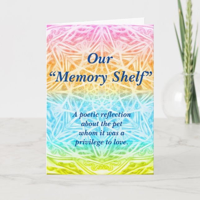 Carte Poème : Souvenirs Spéciaux D'Un Animal De Compagni (Devant)