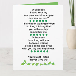 Carte Poésie de réussite Inspirante Motivante