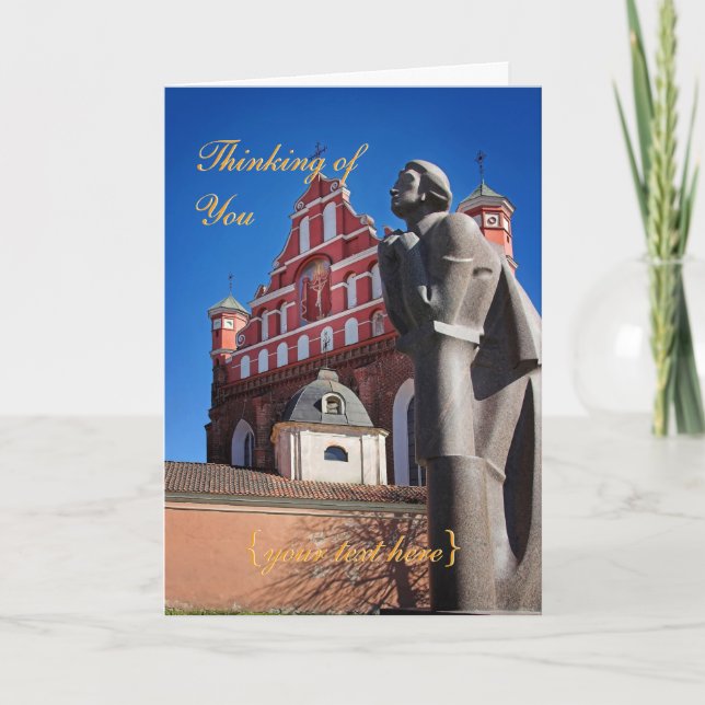 Carte Poète Adomas Mickevicius, Vilnius - pensant à vous (Devant)