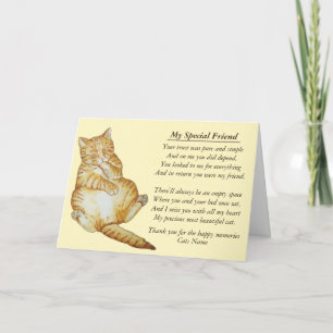 carte poétique originale de sympathie pour chat et