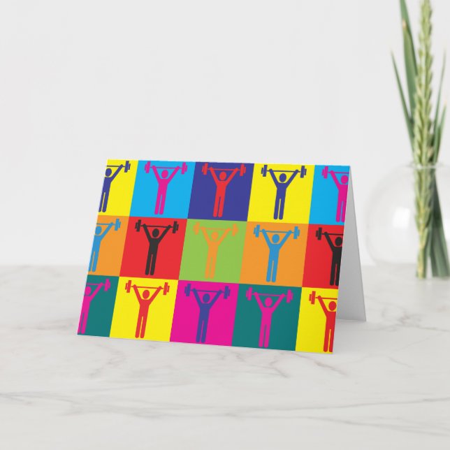 Carte Poids Lifting Pop Art (Devant)