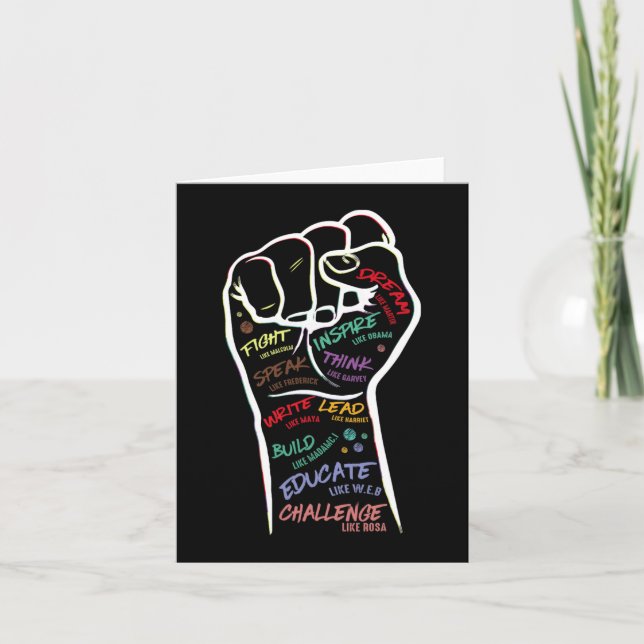 Carte Poignée Black Lives Problème Black Histoire Mois (Devant)