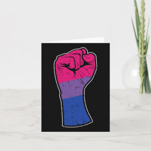 Carte Poing Biual Bi Fierté Drapeau Support Résister Dro