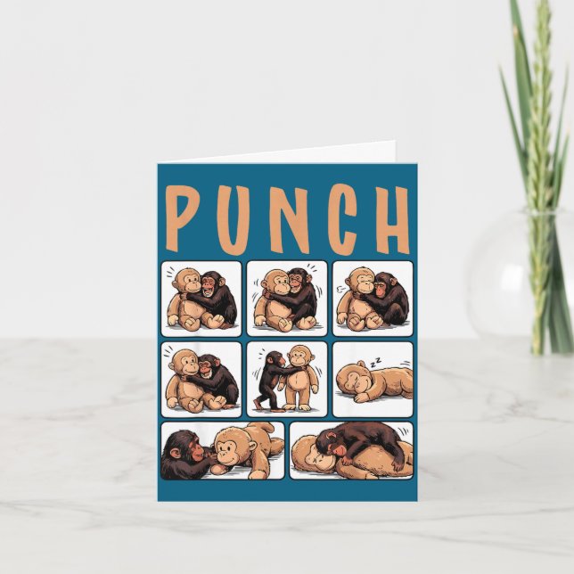 Carte Poing de macaque mignon  (Devant)