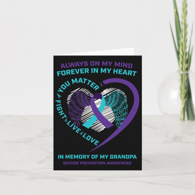 Carte Point-virgule en mémoire de grand-père prévention  (Devant)