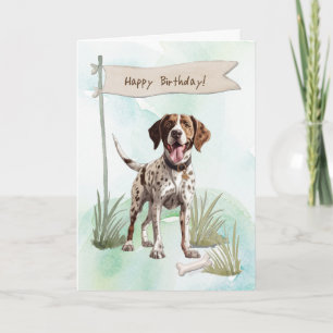 Carte Pointer Chien race en plein air sous signe d'anniv