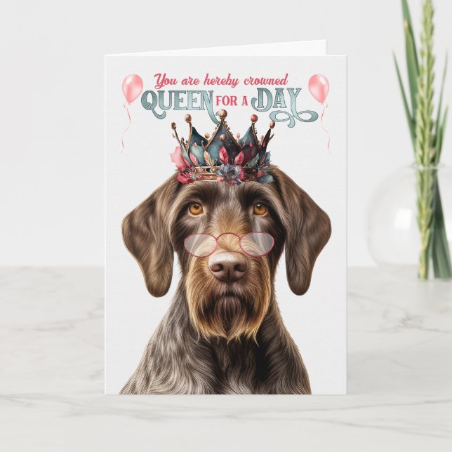 Carte Pointeur allemand Wirehair Queen Day Fundy Anniver (Devant)