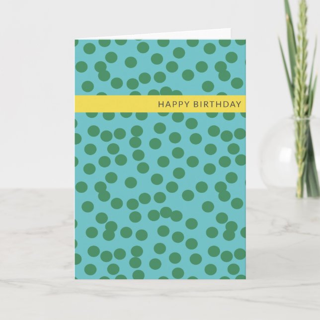 Carte Points Abstraits vert et bleu mignons Anniversaire (Devant)