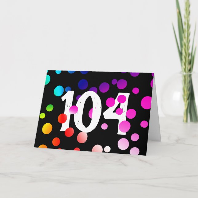 Carte Points arc-en-ciel 104e anniversaire en noir (Devant)