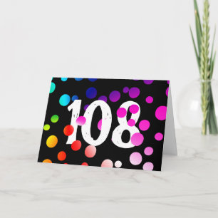 Carte Points arc-en-ciel pour 108e anniversaire sur fond