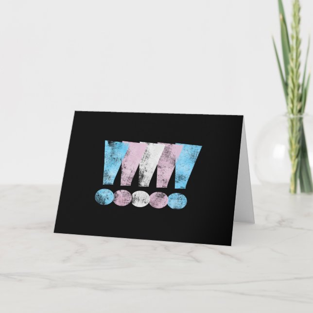 Carte Points d'exclamation de la fierté transgenre (Devant)