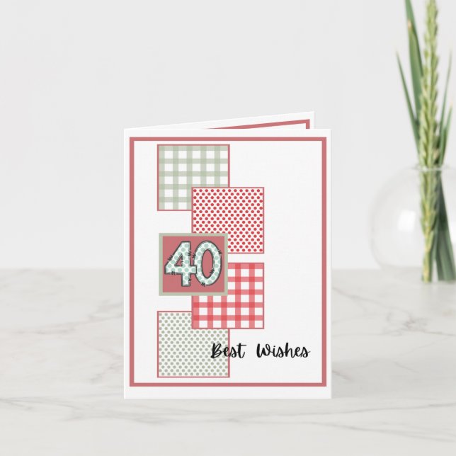 Carte Points rouges et de taille et En vichy - 40e anniv (Devant)