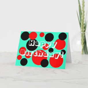 Carte Points rouges et noirs - Joyeux anniversaire!