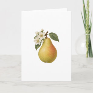 Carte Poire et Fleurs Blanches
