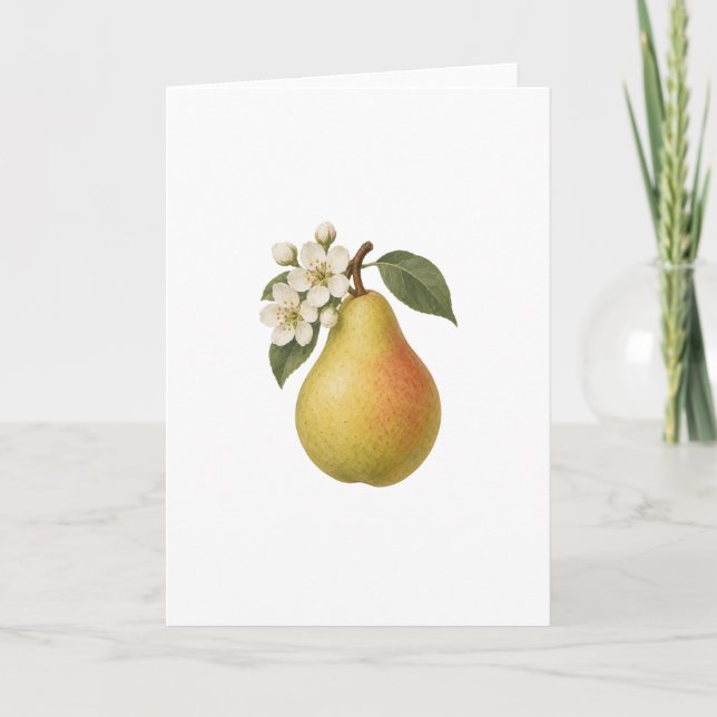 Carte Poire et Fleurs Blanches (Devant)
