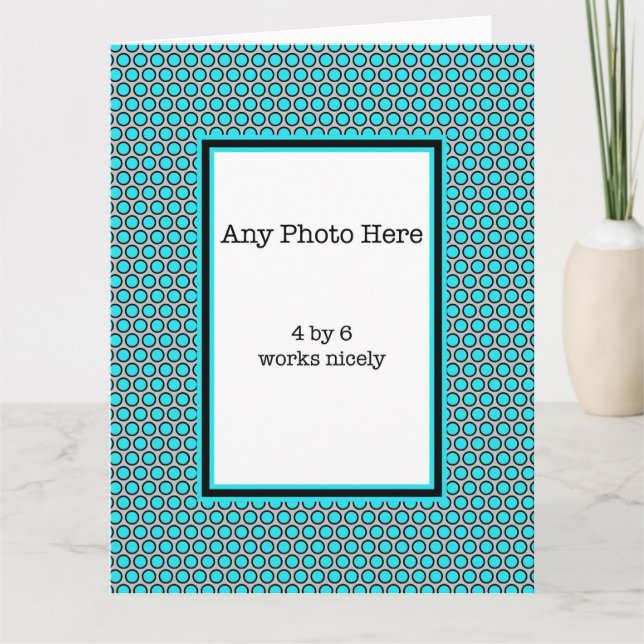 Carte Pois bleus votre photo (Devant)