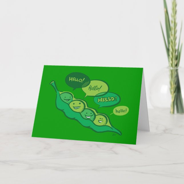 Carte Pois dans un pois (Bonjour) (Devant)