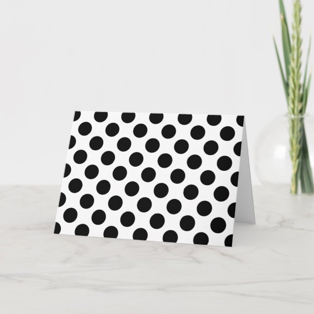 Carte Pois, Motif Polka Dot, noir et blanc (Devant)