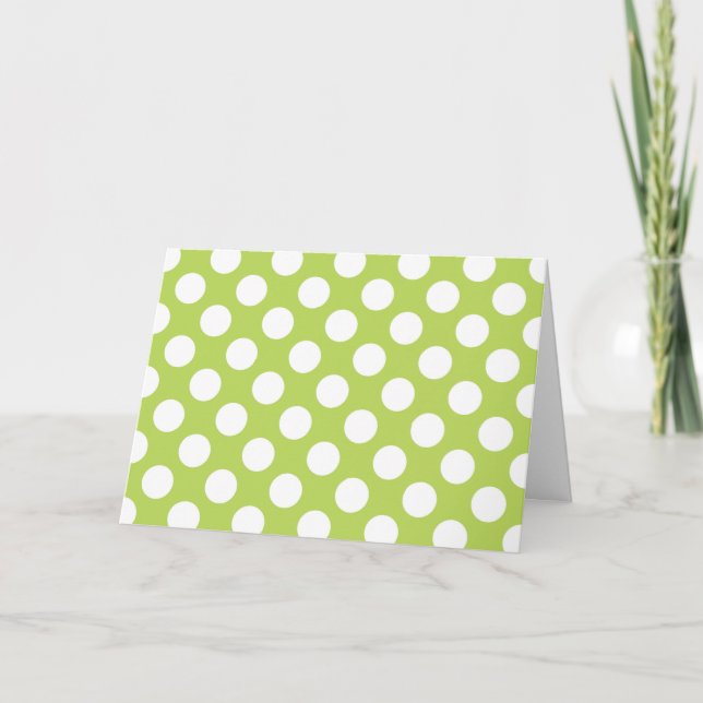Carte Pois verts, Motif à points Polka, points, pointill (Devant)
