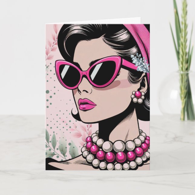 Carte Poised Chic Couture Anniversaire  (Devant)