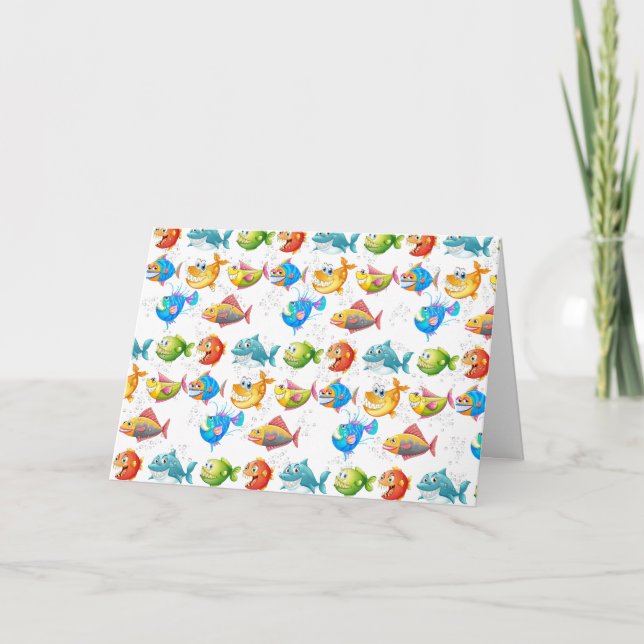 Carte Poisson Anniversaire En Bulles (Devant)