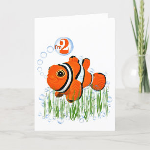 Carte Poisson clown pour 2e anniversaire