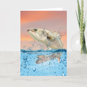 Carte Poisson d'anniversaire dans l'eau