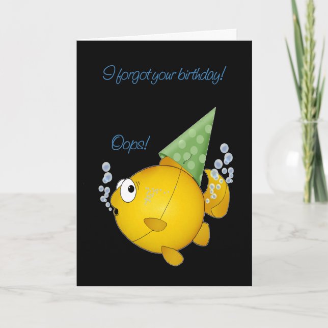 Carte Poisson d'anniversaire tardif (Devant)