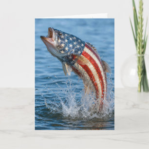 Carte Poisson de drapeau américain d'anniversaire