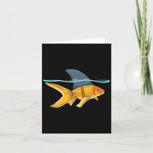 Carte Poisson d'or avec mini-shirt Fin Shark Funny