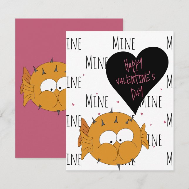 Carte Poisson Gonflable Drôle Mignon “T’es Super” Jeu de (Devant / Derrière)