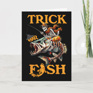 Carte Poisson Halloween Pêche Trick Or Treat Épouvantail