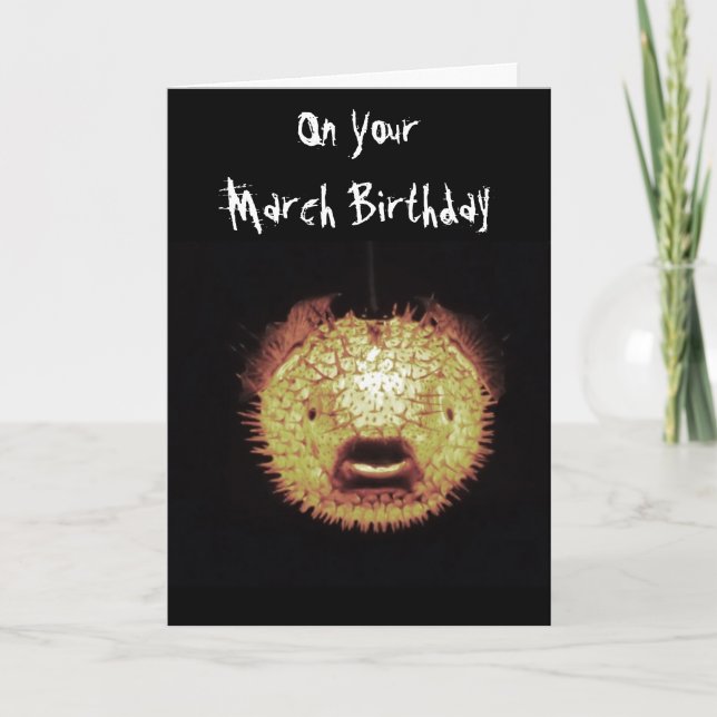 CARTE POISSON PUFER DIT ***JOLI ANNIVERSAIRE*** POISSON (Devant)