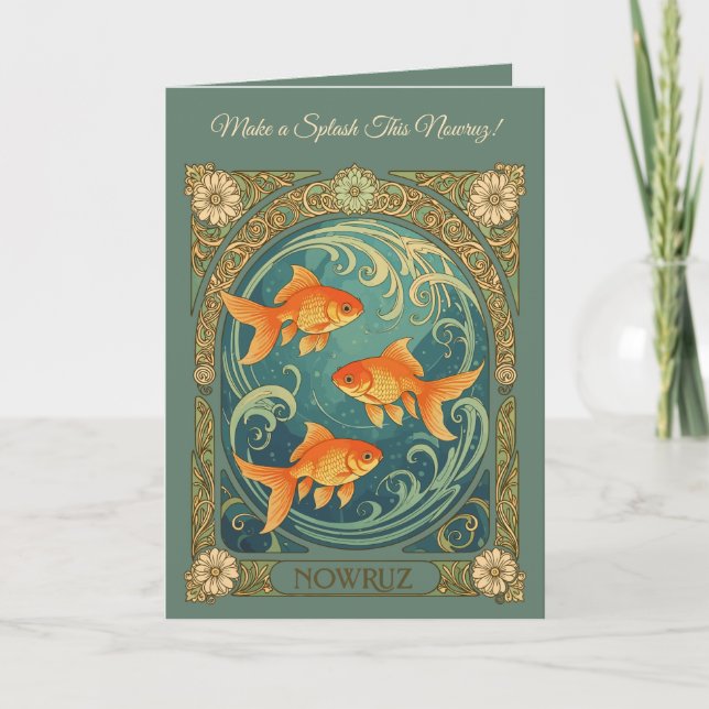 Carte Poisson rouge Nowruz du renouveau (Devant)