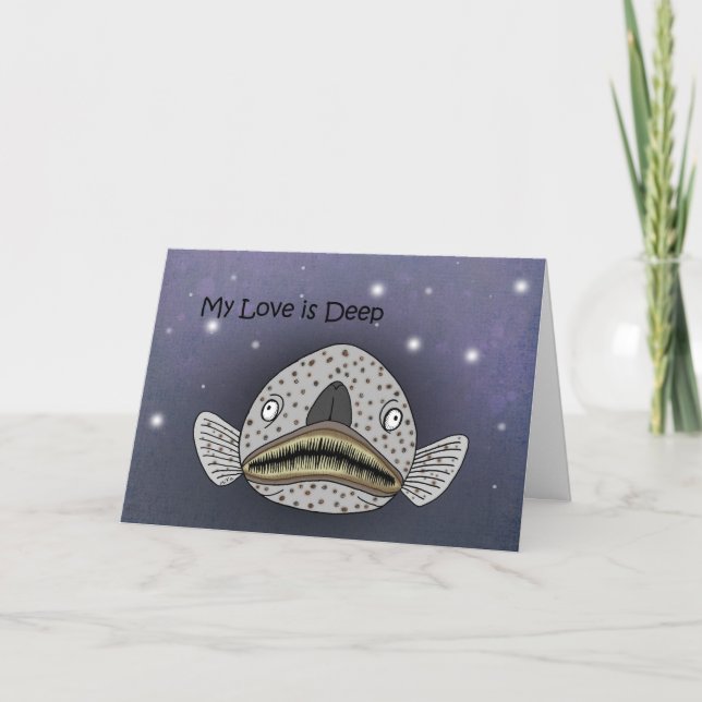 Carte Poisson Stargazer Mon Amour Est Profond Funny Anni (Devant)