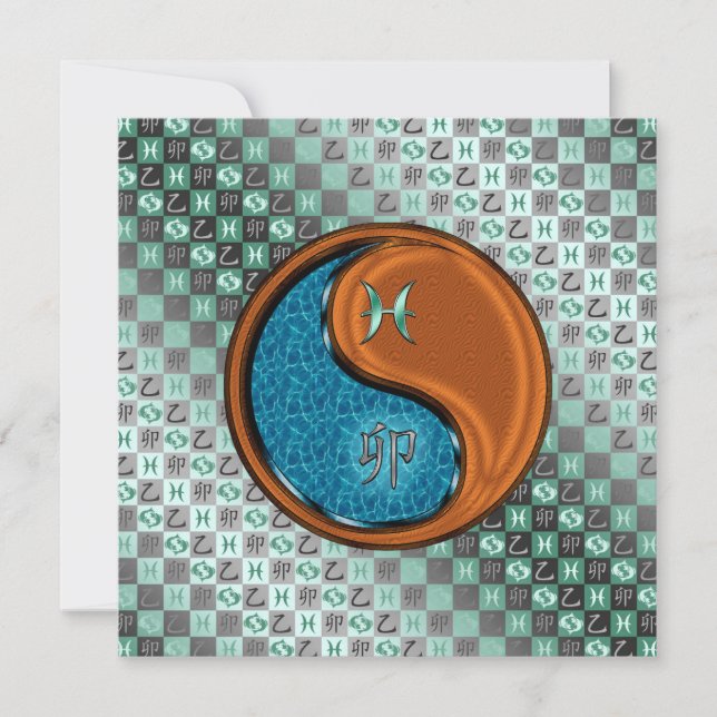 Carte Poissons et lapin de bois (Devant)