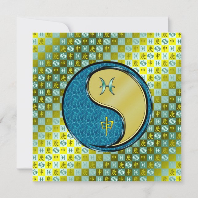 Carte Poissons et singe métallique (Devant)